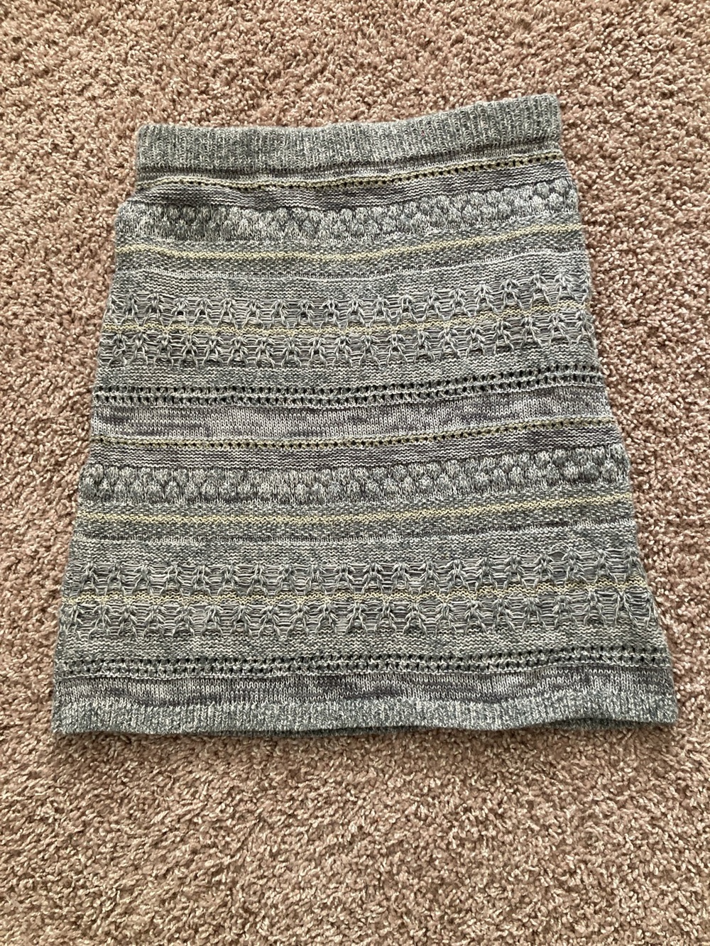 Maurices Textured Gray & Neutral-Toned Knit Pencil Skirt, sz. small